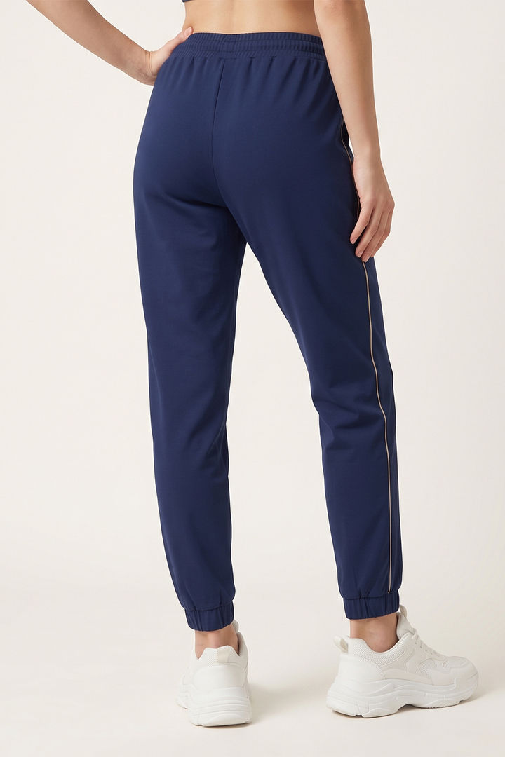 Zivame Knit Poly Athleisure Joggers - Navy Peony — image 4